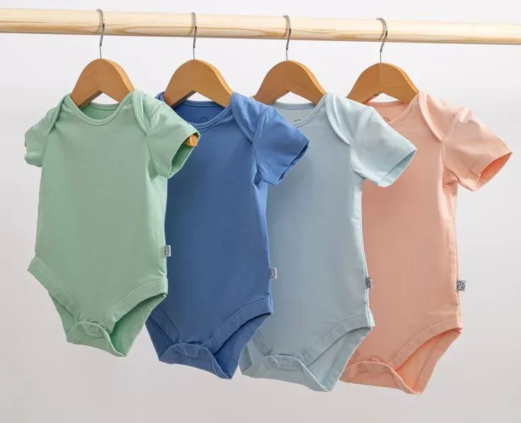 Neatly folded colorful children clothes