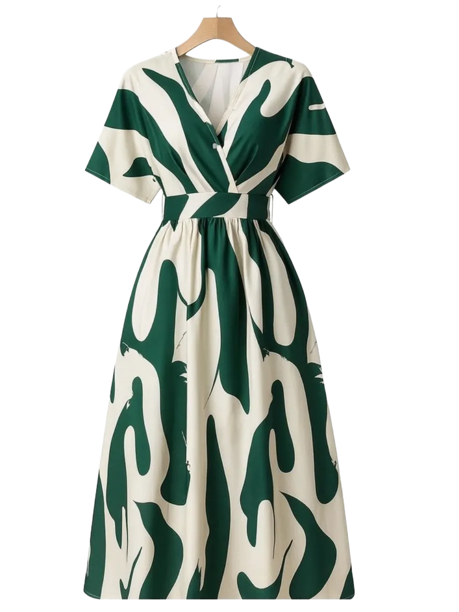 Elegant evening dresses hanging neatly in a professional dry cleaning facility
