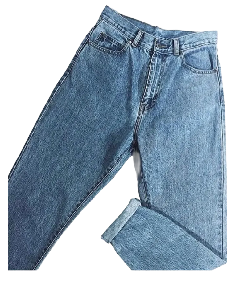 A selection of trousers and skirts perfectly cleaned, creased, and pressed on hangers