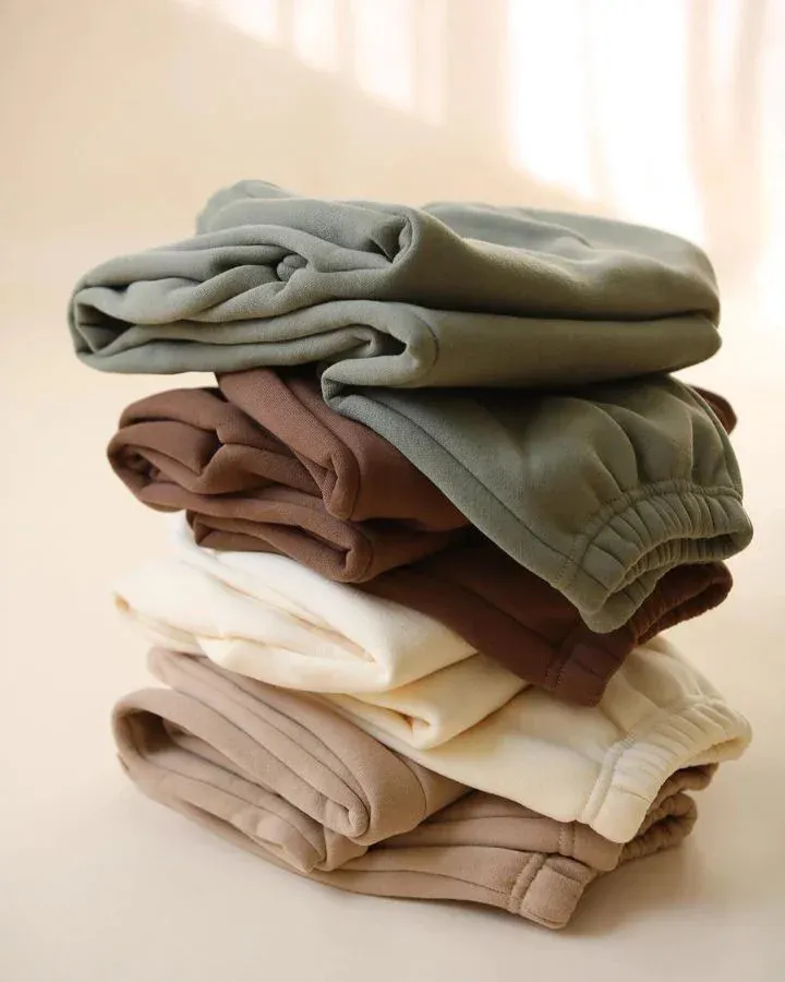 Neatly arranged athletic clothing stack