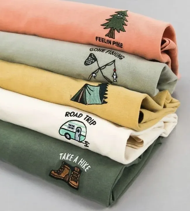 Premium folded T-shirts showing laundry care quality